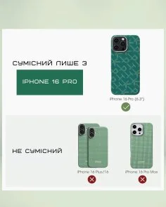 Фото: Чохол Pitaka for Apple iPhone 16 Pro - Tactile Woven Monogram Green/Gold (KI1601PTK) № 8 | KTC