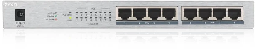 Фото: Комутатор Zyxel GS1008HP (GS1008HP-EU0101F) № 2 | KTC
