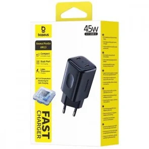 Фото: Зарядний пристрій Baseus PicoGo AN13 45W Black with Type-C/Type-C (E0121F00) № 6 | KTC