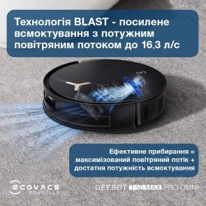 Фото: Робот-пилосос ECOVACS DEEBOT T50 MAX PRO OMNI BLACK (DEX54) № 21 | KTC