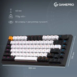 Фото: Клавіатура GamePro Asgard Valhalla QLAB Sakura Switch WL/BT/USB Black (MK160-B-QS-PRO) № 19 | KTC
