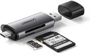 Фото: Кардрідер UGREEN CM185 USB-C/USB-A Gray (UGR-50706) № 2 | KTC