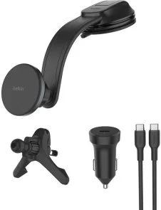 Фото: Кріплення для мобільного телефону Belkin BoostCharge MagSafe Qi2 15W + Car Adapter 27W (WIC012HQBK) № 9 | KTC