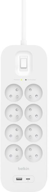 Мережевий фільтр Belkin SRB003CA2M 8/2m 2xUSB White