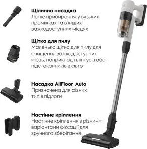 Фото: Ручний бездротовий пилосос Electrolux 700 Cordless cleaner EP72UB21SW White (910008086) № 6 | KTC