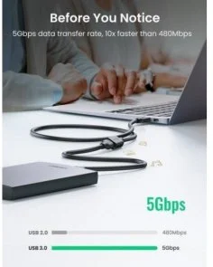Фото: Кабель UGREEN US129 USB 3.0 AM / AF 1m Black (10368) № 2 | KTC