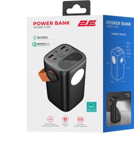  Батарея універсальна 2E PB4002 40000mAh 65W Black (2E-PB4002-BLACK)