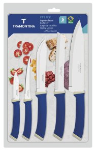 Набір ножів Tramontina Felice 5pcs Blue (23499/178)