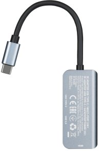 Хаб Type-C 2E W2680 USB/Type-C/HDMI, Grey