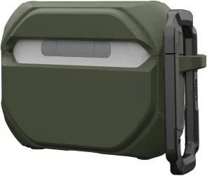 Фото: Чохол UAG for Airpods Pro 3nd Gen 2025 - Monarch with Built-in Phone Stand Olive Drab/Silver (104131117233) № 16 | KTC