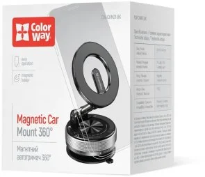 Фото: Кріплення для мобільного телефону ColorWay MagSafe 360 Black (CW-CHM21-BK) № 5 | KTC