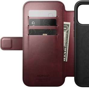 Чохол Nomad for Apple iPhone 17 Pro - Modern Leather Folio Horween Burgundy (NM011833858)