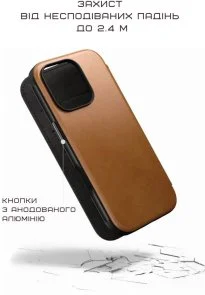 Фото: Чохол Nomad for Apple iPhone 16 Pro - Modern Leather Folio English Tan (NM01678885) № 11 | KTC