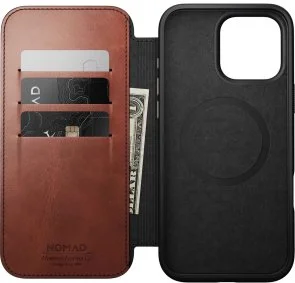 Фото: Чохол Nomad for Apple iPhone 16 Pro - Modern Leather Folio Horween Olde Dublin (NM01398585) № 6 | KTC