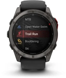Фото: Смарт годинник Garmin fenix 8 - 51mm MicroLED Sapphire Carbon Gray DLC Titanium with Black/Pebble Gray Silicone Band (010-03380-05) № 5 | KTC