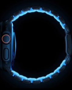 Ремінець Nomad for Apple Watch 46/49mm - Stratos Black Hardware Icy Blue Glow (NM009896858)