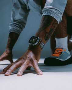 Ремінець Nomad for Apple Watch 46/49mm - Stratos Natural Hardware Ultra Orange (NM011123858)