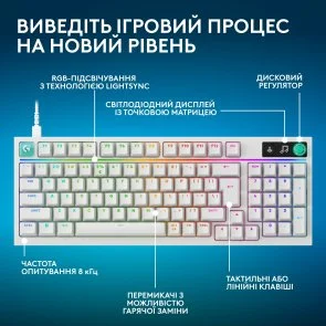 Фото: Клавіатура Logitech G316 X 98 Tactile ENG/UKR USB White (920-014231) № 2 | KTC