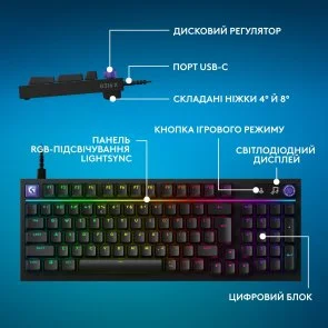 Фото: Клавіатура Logitech G316 X 98 Tactile ENG/UKR USB Black (920-014205) № 2 | KTC