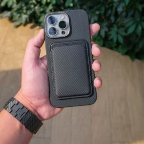Фото: Чохол для пластикових карт Pitaka for iPhone - Magnetic Woven Black/Grey (MWW2401) № 9 | KTC