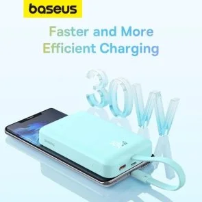 Фото: Батарея універсальна Baseus Magnetic Mini 30W 10000mAh Blue (P1002210B333-00) № 10 | KTC