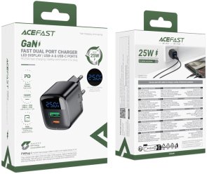 Зарядний пристрій Acefast A114 GAN 25W Black (6974316284437)