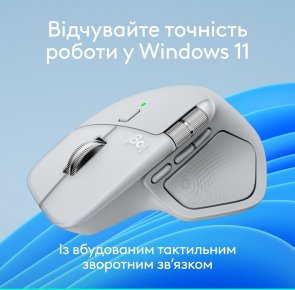 Миша Logitech MX Master 4 Performance Wireless/Bluetooth Pale Gray (910-007563)
