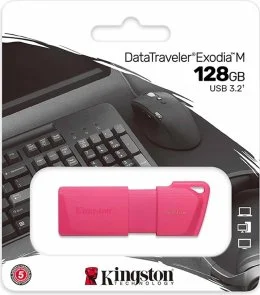 Фото: Флешка USB Kingston DataTraveler Exodia M 128GB Neon Pink (KC-U2L128-7LN) № 3 | KTC