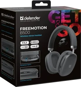 Фото: Навушники Defender FreeMotion B500 Grey (63500) № 8 | KTC