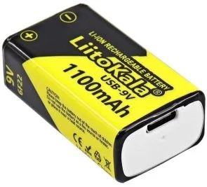 Фото: Акумулятор LiitoKala USB-9V 6F22 1100mAh 1pcs № 2 | KTC