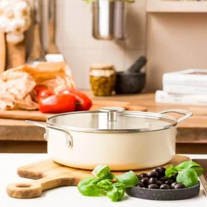 Фото: Сотейник KitchenAid Aluminum Ceramic 4.28L Cream (CC010433-001) № 8 | KTC