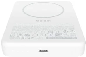 Батарея універсальна Belkin BoostCharge Slim Magnetic 10000mAh 20W Qi2 7.5W White (BPD015HQWH)