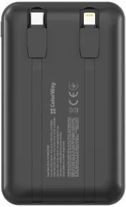 Фото: Батарея універсальна ColorWay DigiPower 20000mAh 45W Built-in Cable Type-C/Lightning (CW-PB200LP04BK) № 4 | KTC