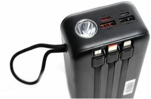 Фото: Батарея універсальна Holmer NRG-02 Cheetah 30000mAh 22.5W Black Built-in Cable № 5 | KTC