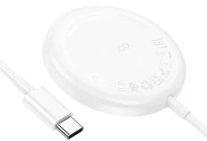 Фото: Бездротовий зарядний пристрій Hoco CW52 Enjoy Magnetic wireless fast charging 15W White (6942007611374) № 2 | KTC