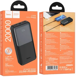 Фото: Батарея універсальна Hoco J136A Sirui 20000mAh 22.5W Black (6942007634830) № 5 | KTC