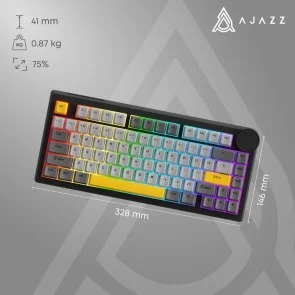 Фото: Клавіатура Ajazz AK820 V2 Coconut Flake Switch WL/BT/USB Black/Grey/Yellow (AK820-V2-CF-BGY) № 19 | KTC