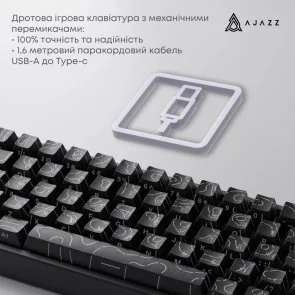 Фото: Клавіатура Ajazz NK68 V2 Red Switch USB Black (NK68-V2-R-S-B) № 8 | KTC