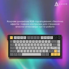 Фото: Клавіатура Ajazz AF82 WL/BT/USB White/Blue (AF82-BW) № 12 | KTC