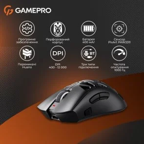 Фото: Миша GamePro Genesis Hollow WL/BT/USB Black (GM870HB) № 4 | KTC