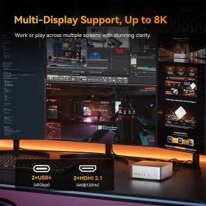 Фото: Персональний комп'ютер GEEKOM A9 Mega (GMA9MEGAAIMAX+395-1282-EU) - AMD Ryzen AI Max+ 395 / 128 ГБ DDR5 / PCI-E SSD 2 ТБ / AMD / Radeon Graphics, UMA / 350 Вт № 4 | KTC