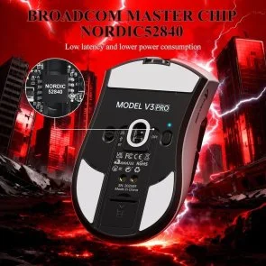 Фото: Миша Attack Shark V3 Pro Ultra-Light WL/BT/USB Black (V3PROB_AS) № 5 | KTC