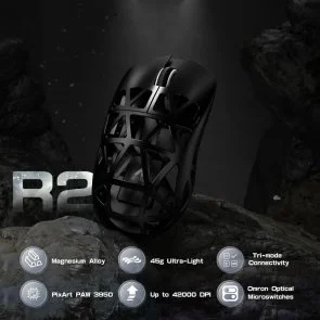Фото: Миша Attack Shark R2 WL/BT/USB Black (R2B_AS) № 8 | KTC
