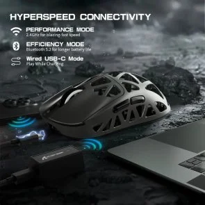 Фото: Миша Attack Shark R2 WL/BT/USB Silver Gray (R2SGR_AS) № 11 | KTC