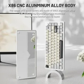 Фото: Клавіатура Attack Shark X86 Matcha Switch ENG/UKR WL/BT/USB Starlight White (X86SW_AS) № 5 | KTC