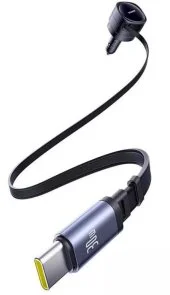 Фото: Автомобільний зарядний пристрій Baseus Enjoyment Max Retractable Cable 60W Black (C00035507121-01) № 4 | KTC