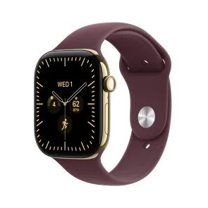 Смарт годинник Apple Watch 12 GPS + Cellular 42mm - Radiant Gold Titanium Case with Burgundy Sport Band - S/M (MJGJ4)