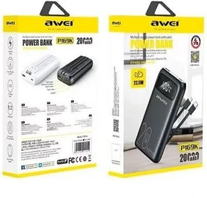 Фото: Батарея універсальна Awei P169K 20000mAh 22.5W Black (6954284002455) № 4 | KTC