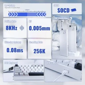 Фото: Клавіатура Attack Shark X68 Max HE ENG/UKR USB Starlight White (X68MAXSW_AS) № 5 | KTC