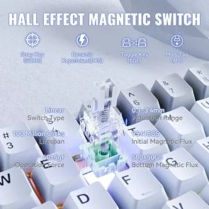Фото: Клавіатура Attack Shark X68 Max HE ENG/UKR USB Starlight White (X68MAXSW_AS) № 9 | KTC